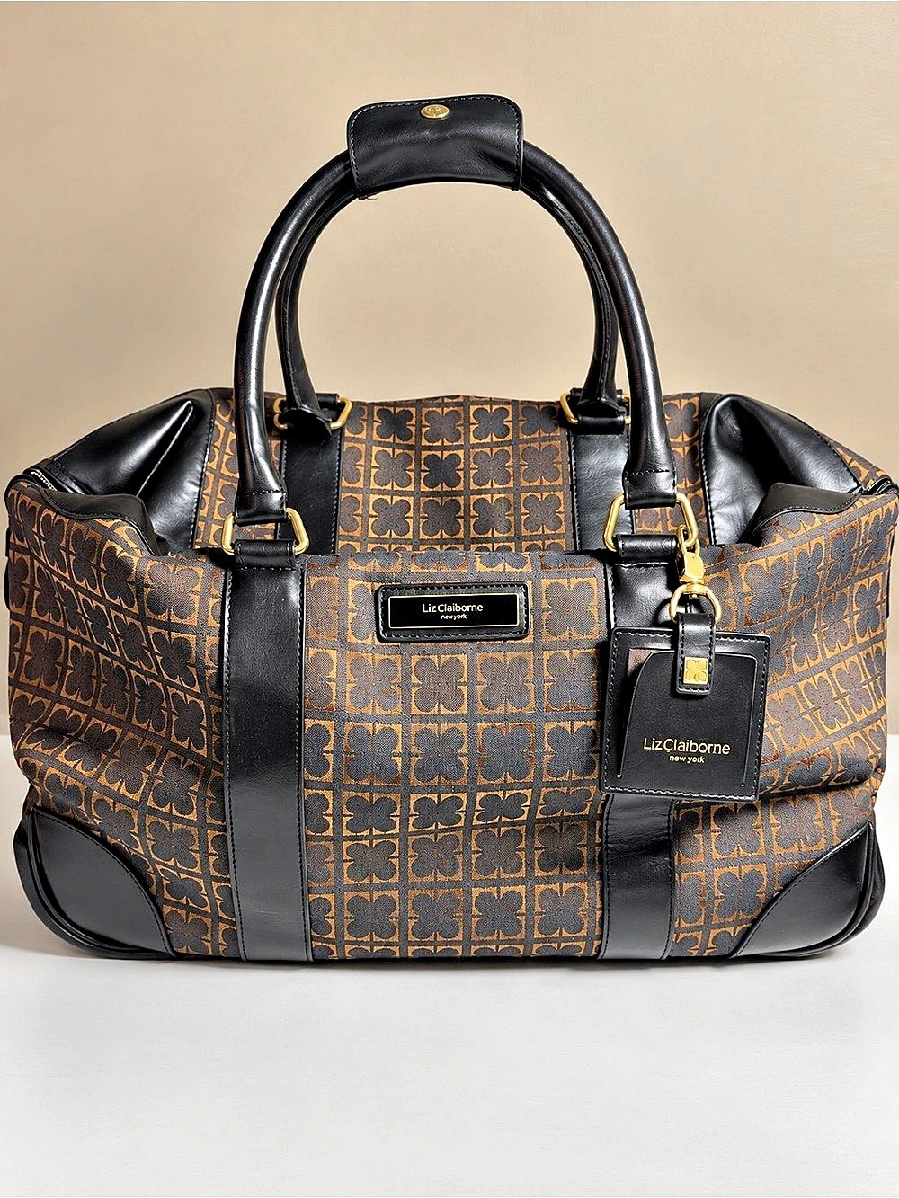 Liz Claiborne Rolling Travel Tote Brown & Black